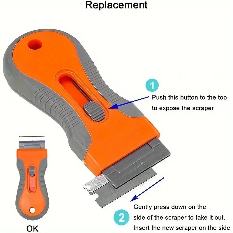 Razor Scraper Tools with 10 Blades Multipurpose Removal Two Tone Cleaning Tools