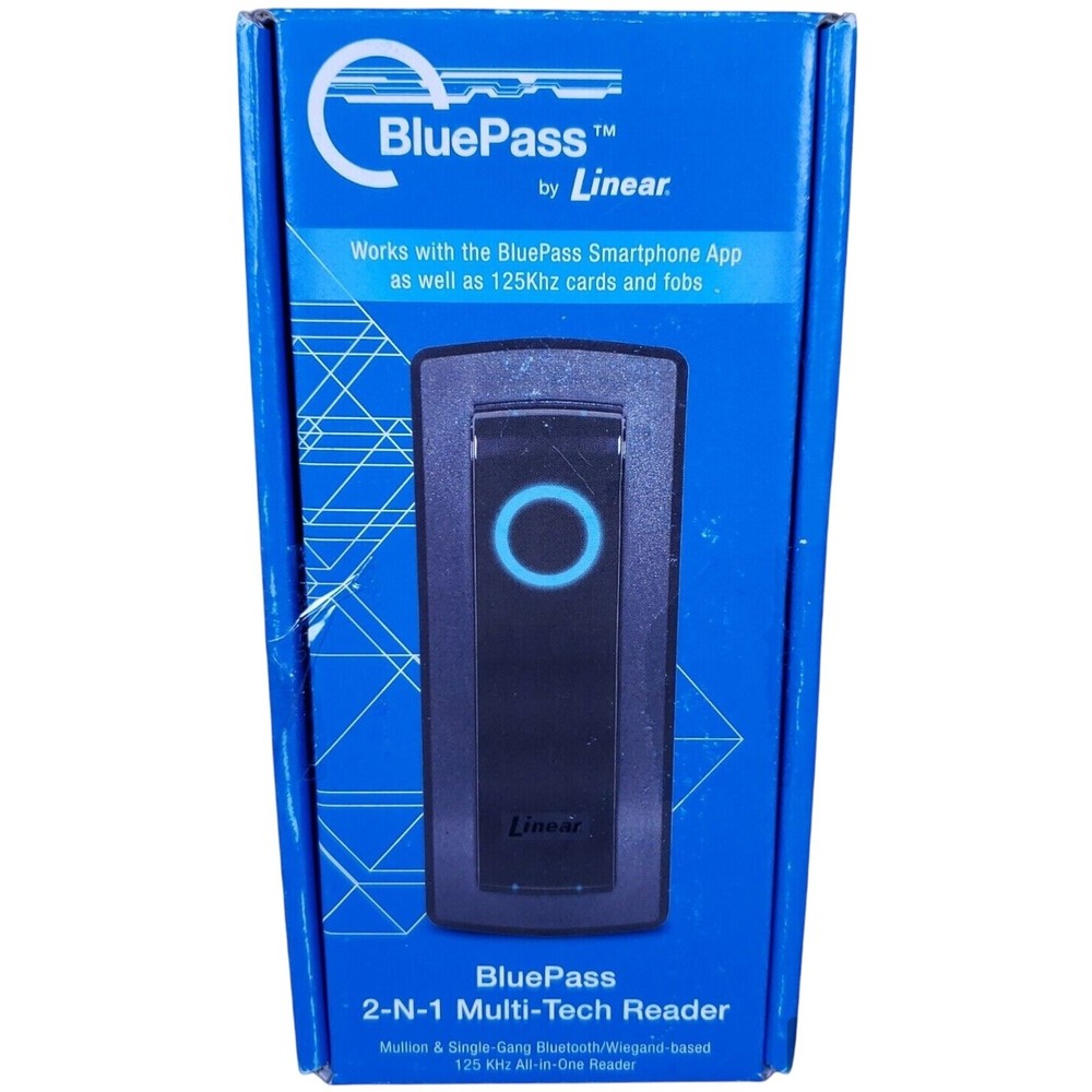 Linear BLUEPASS 2-N-1 Multi-Tech Access Reader 2N1-BTPRX 820-00001 Security NIB