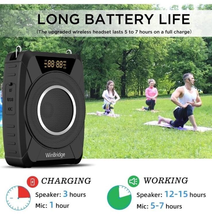 WinBridge 20W Bluetooth Voice Amplifier Wireless Microphone Speaker System M801