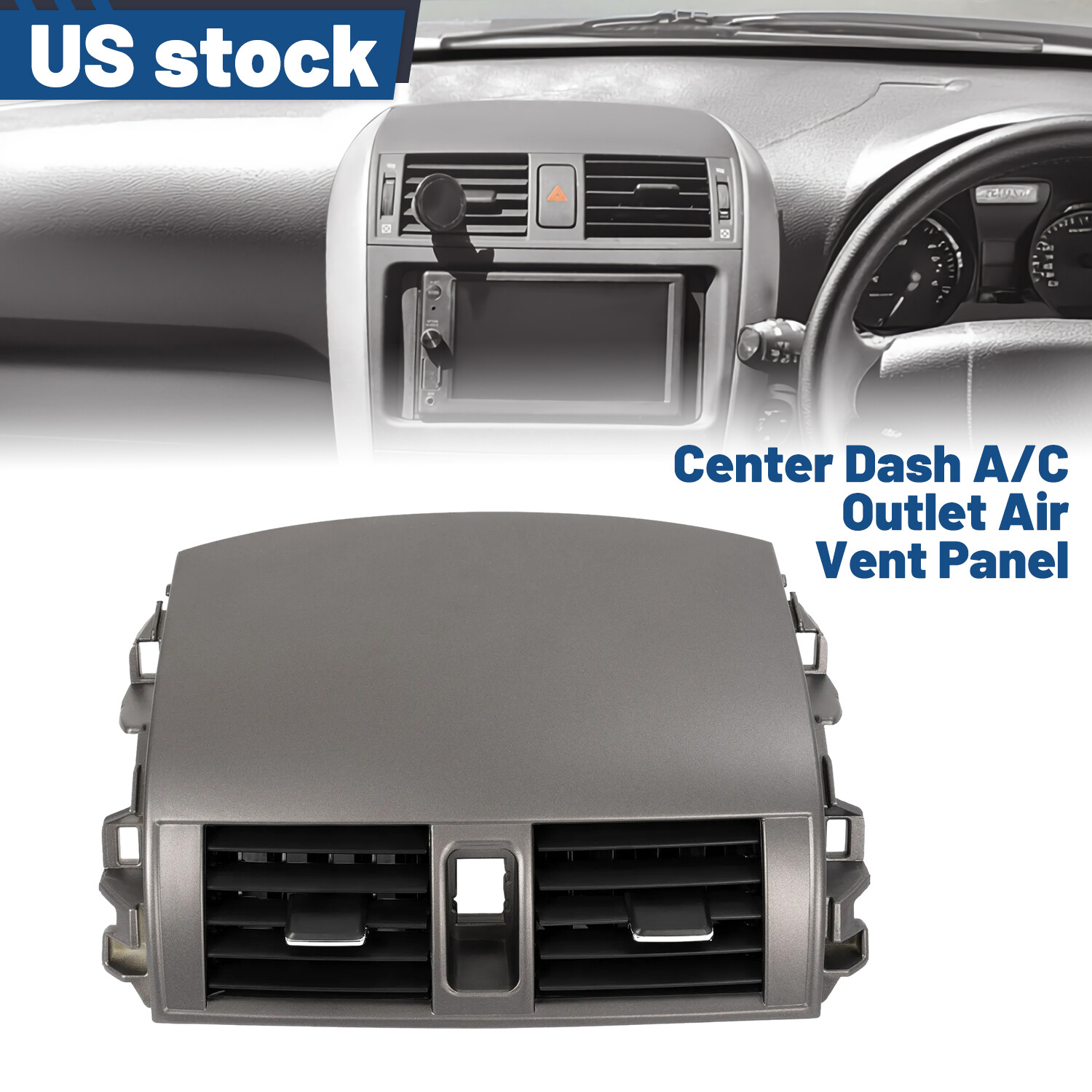 For Toyota Corolla 08-13 Center Dash Board A/C Air Vent Panel Bezel Cover Trim