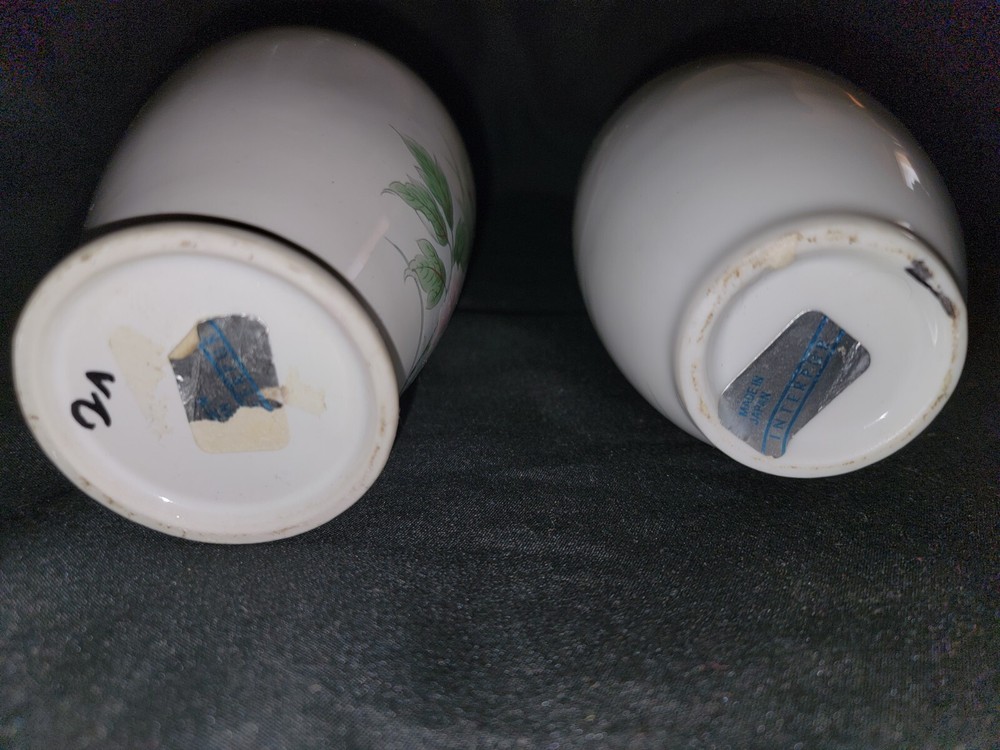 2 Interpur Ceramic Bud Vase 7 inch tall