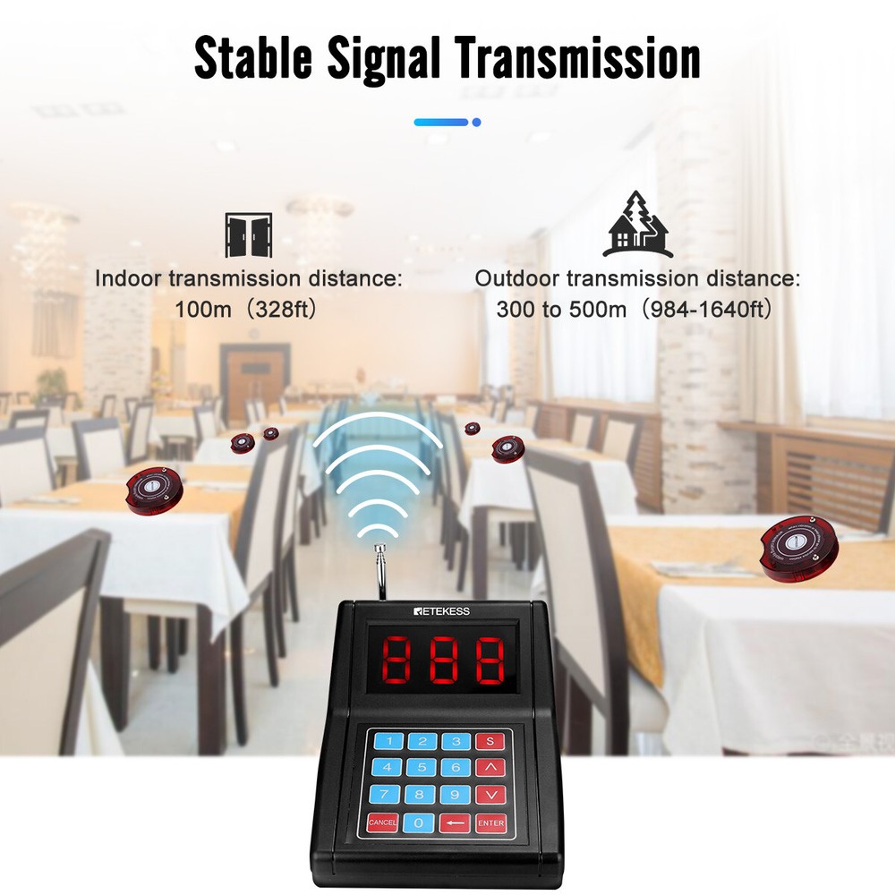RetekessTD165 Pagers for Restaurants Wireless Pager System Queuing 20 Buzzer Bar