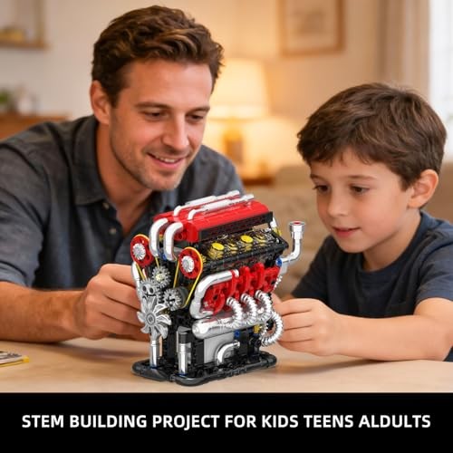 V8 Engine Model kit That Run,Build Your Own Mini V8 V8 Engine Building Set