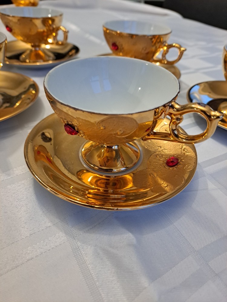 22K gold tea Cup set
