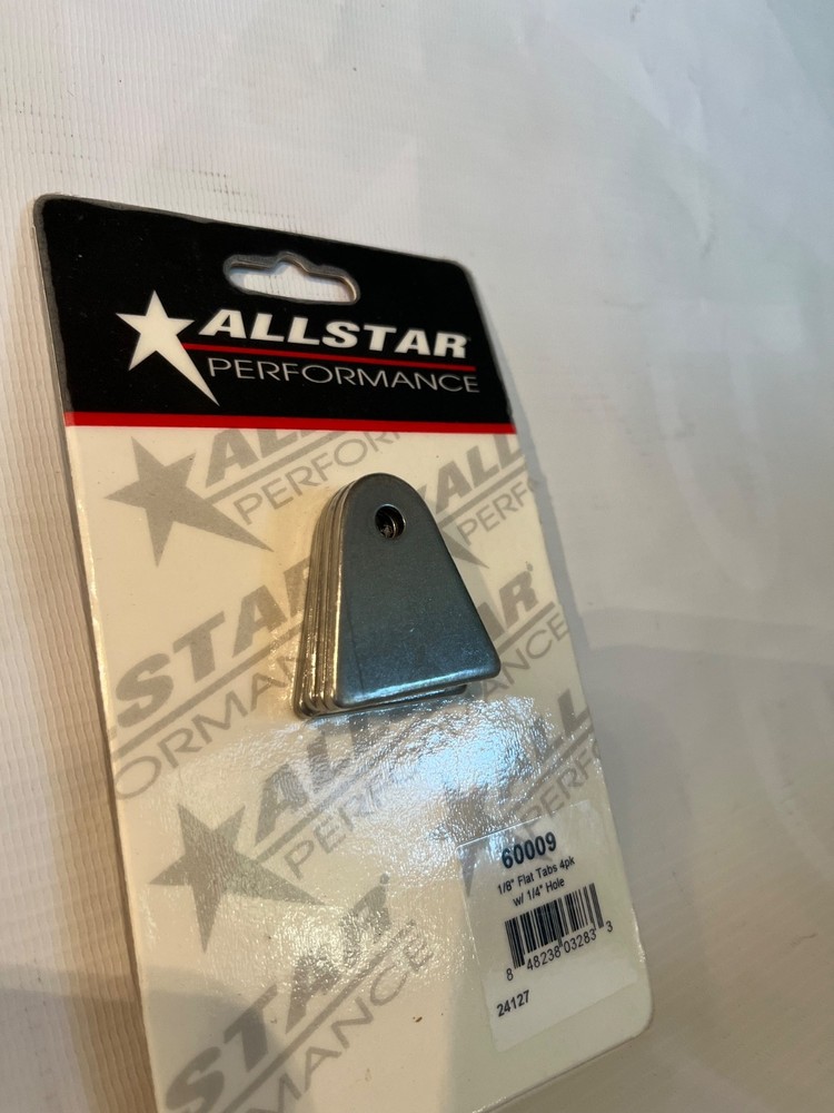 Allstar Performance 1/8" flat tabs with 1/4" hole-4 pack-60009