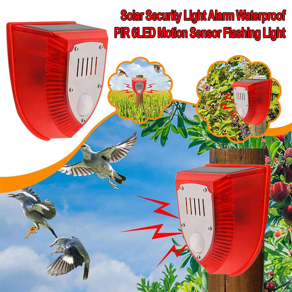 Solar Alarm Light Wireless Solar Strobe Light Motion Sensor Detector Outdoor LED