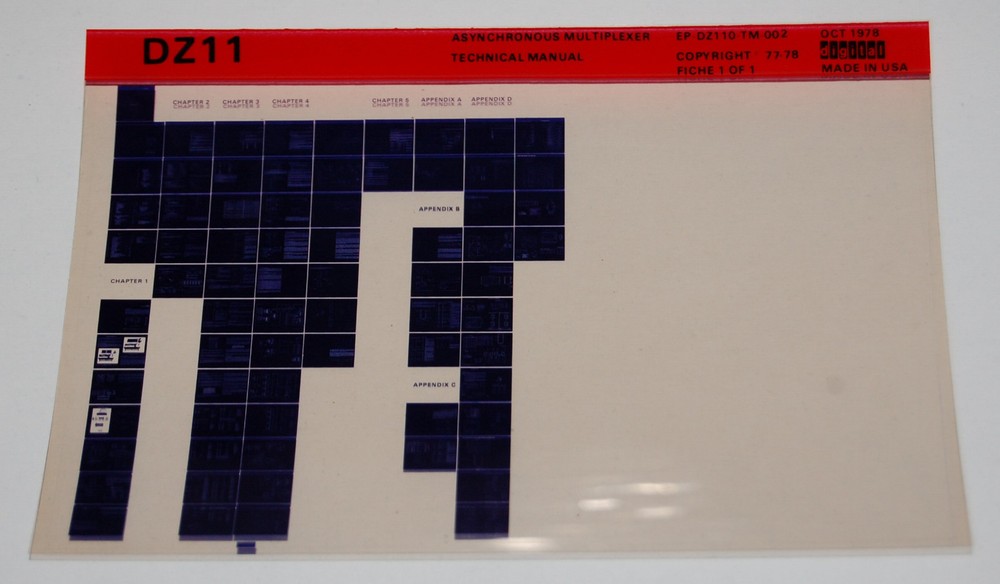 DEC DZ11 Asynchronous Multiplexer Technical Manual, Microfiche