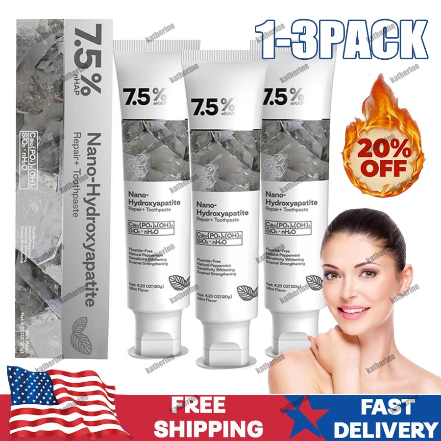 7.5% Hap Nano-Hydroxyapatite Toothpaste Remove Deep Clean For Sensitive Teeth~👍