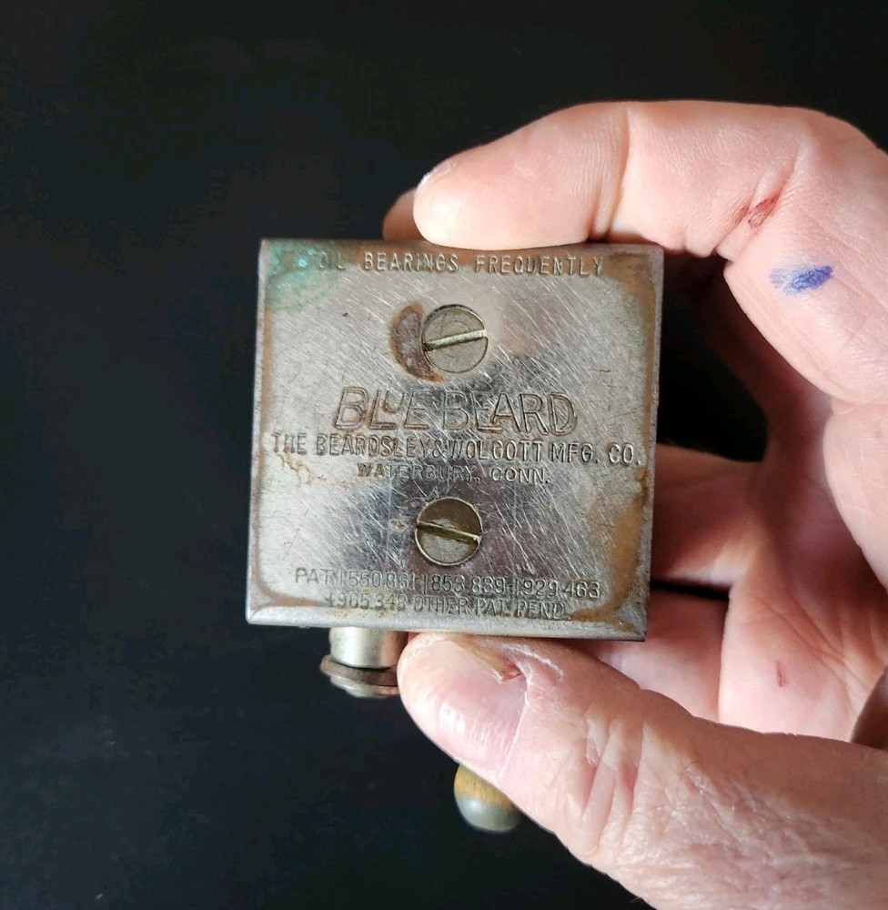 Vintage Blue Beard Razor Stropper Sharpener Beardsley & Wolcott Works