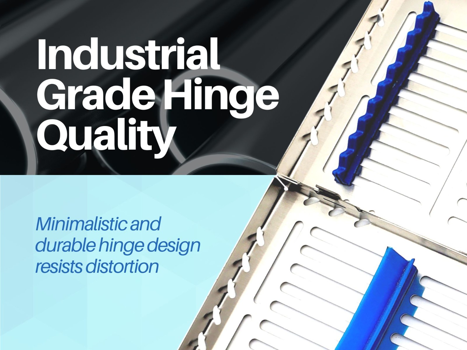 Heavy Duty Double Lock Sterilization Cassette Tray for 10 Instruments Rack
