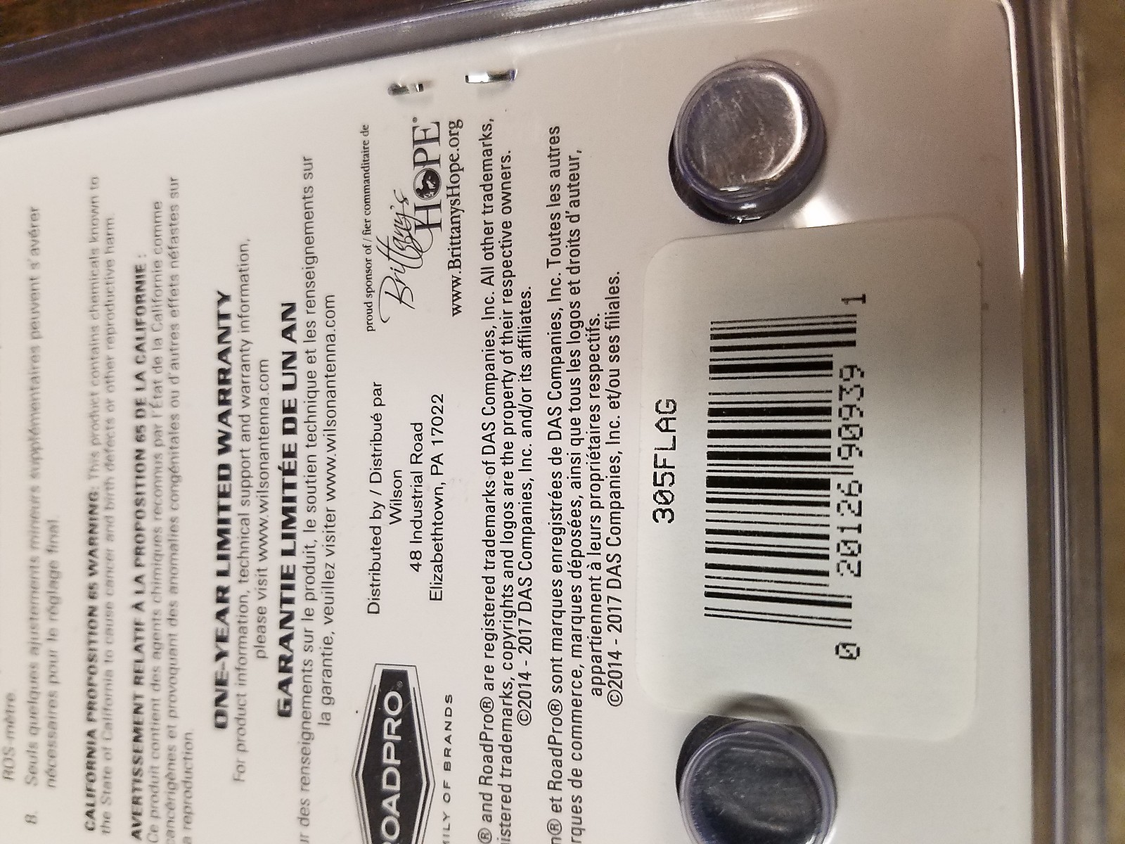 Wilson T2000 Trucker USA Flag 10" & 5" Shaft Mobile CB Radio Antenna 305-Flag