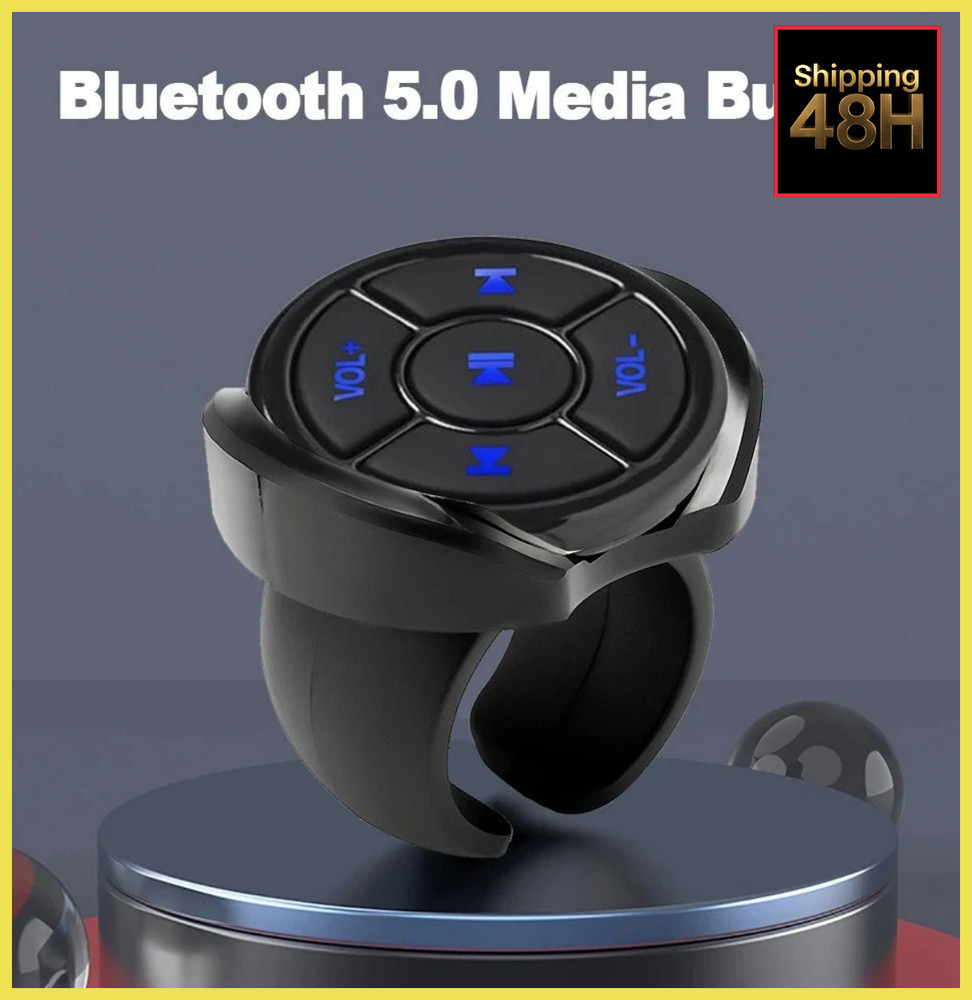 Wireless Bluetooth 5.0 Remote Controller Media Button Car Motorcycle Bike
