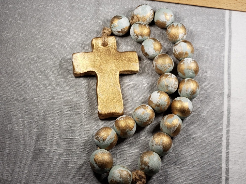 Beautiful Rosary Wall Size Chaplet Beads Religious Christian Gift C45