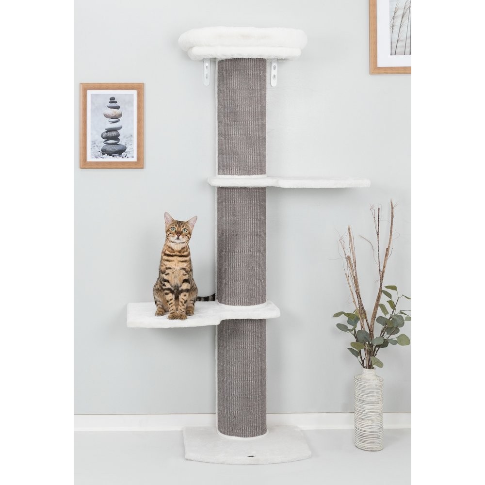Acadia Plush & Sisal 3-Level 63" Cat Tree, Scratching Posts, Wall Brackets,...