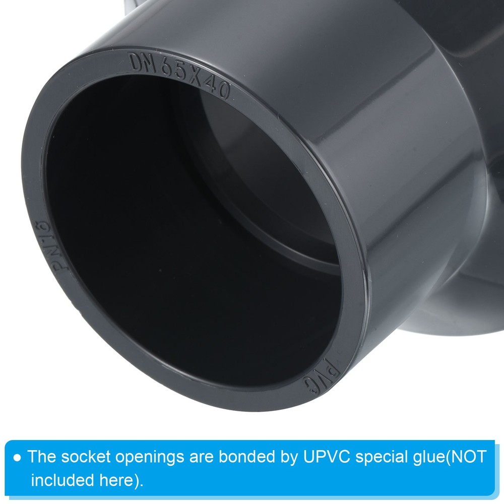 PVC Reducer Pipe Fitting 3x2" Socket Coupling Adapter Connector, Grey