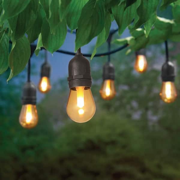 HAMPTON BAY 6-Light 12 ft. Indoor/Outdoor LED S14 Flame Effect String Light
