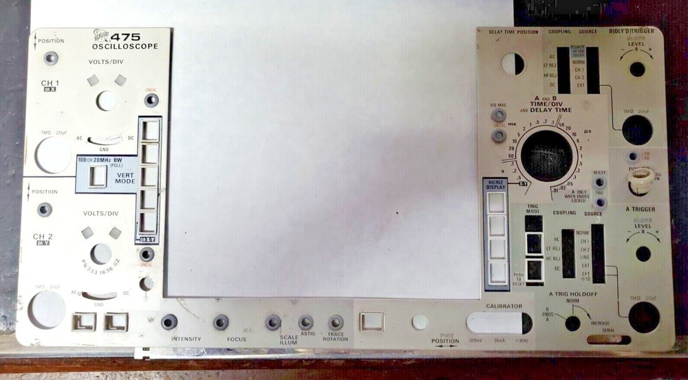 Tektronix 475 Front Panel & Bezel Replacement Set