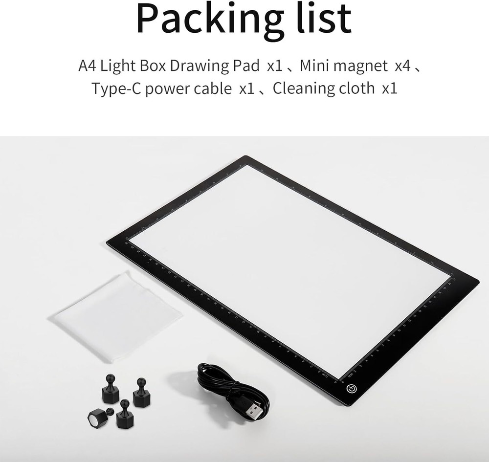 Durable A4 Drawing Light Pad with Adjustable Brightness - Perfect for Sketching