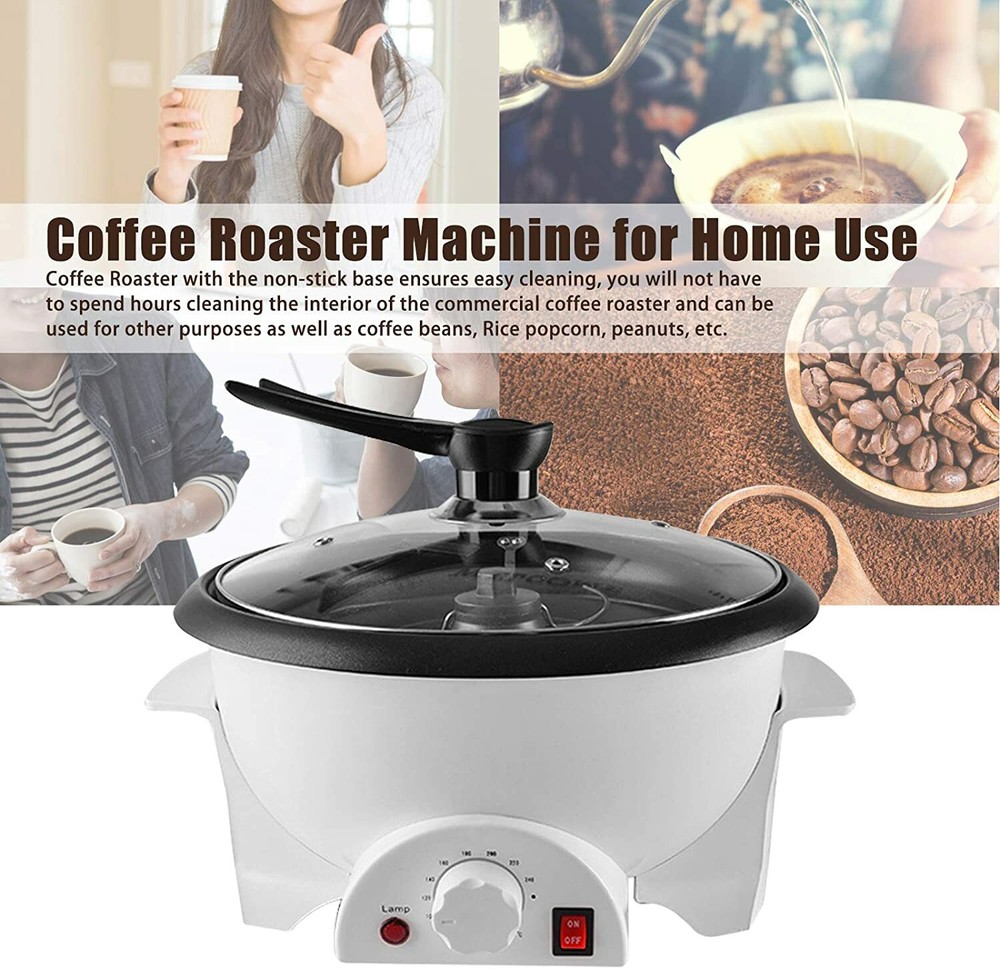 Electric Coffee Bean Roaster Automatic Coffee Roasting Baking Machine Home Use