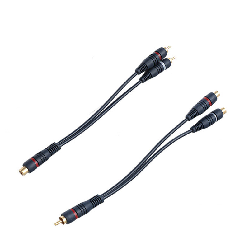 RCA 1 Female to 2 Male RCA 1 Male to 2 Female Audio Y-Converter Splitter Adapter