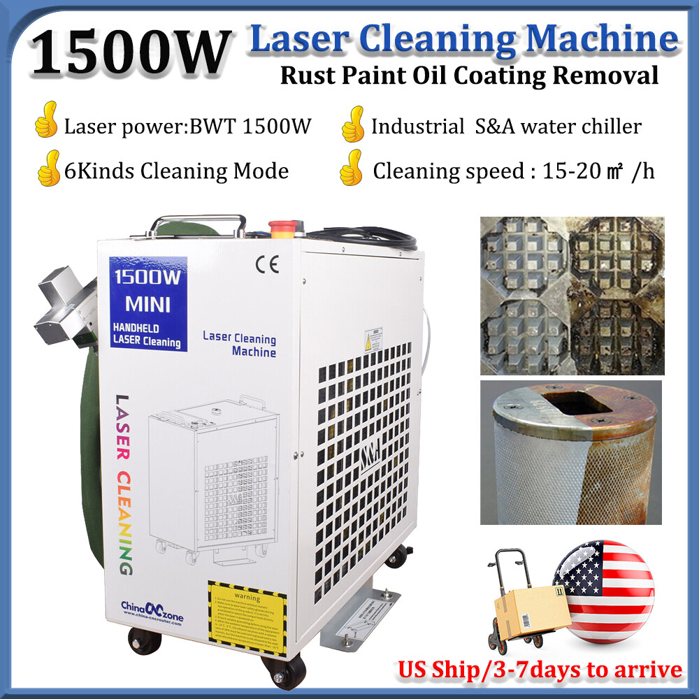 Handheld 1500W Fiber Laser Cleaning Machine Laser Remove Rust/Oil/Paint Cleaner