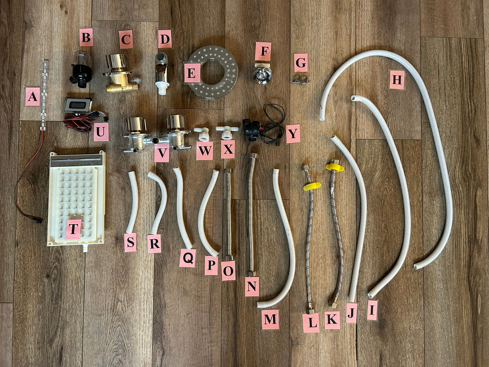 Replacement Parts for ELLO&ALLO Shower Panel System 6-Function Brushed Gold (R)