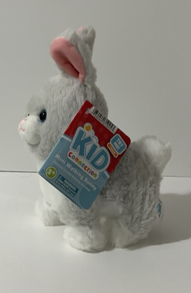 Kid Connection 6" Mini Walking Pet Grey Bunny