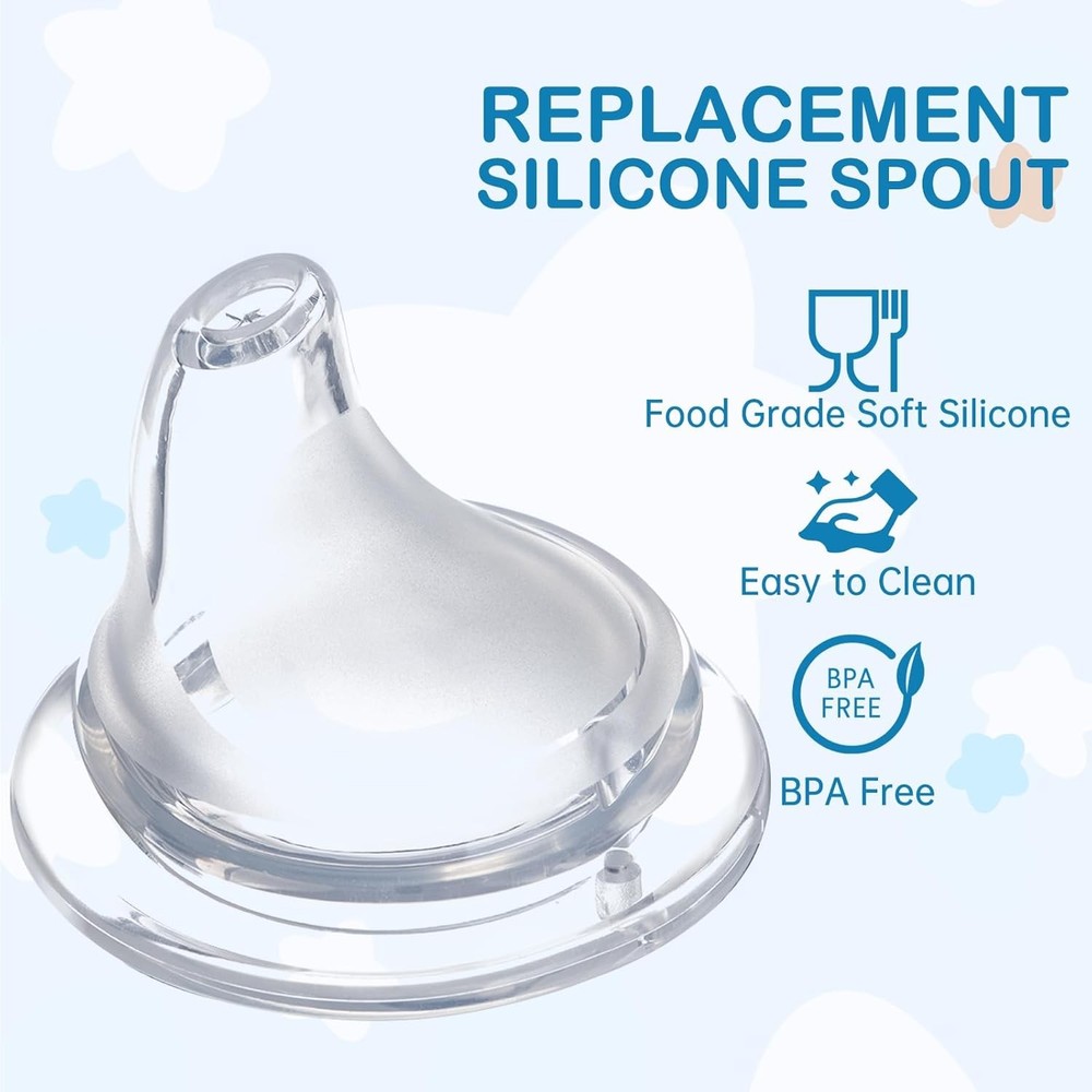 8Pack Replacement Silicone Spout Compatible with NUK, Soft Spout Replacement for