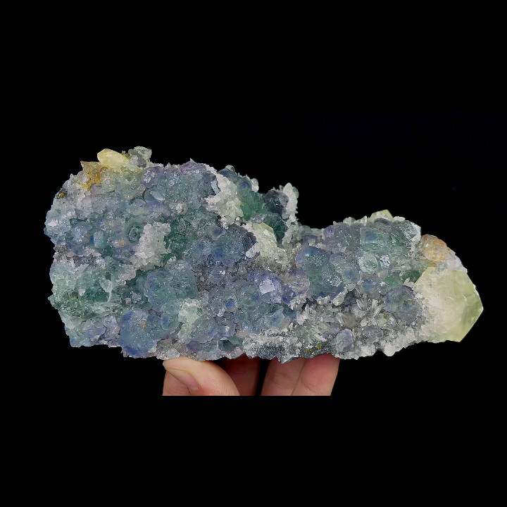 1.7kg Natural Blue Fluorite and Calcite Mineral Specimen/China Healing Decor