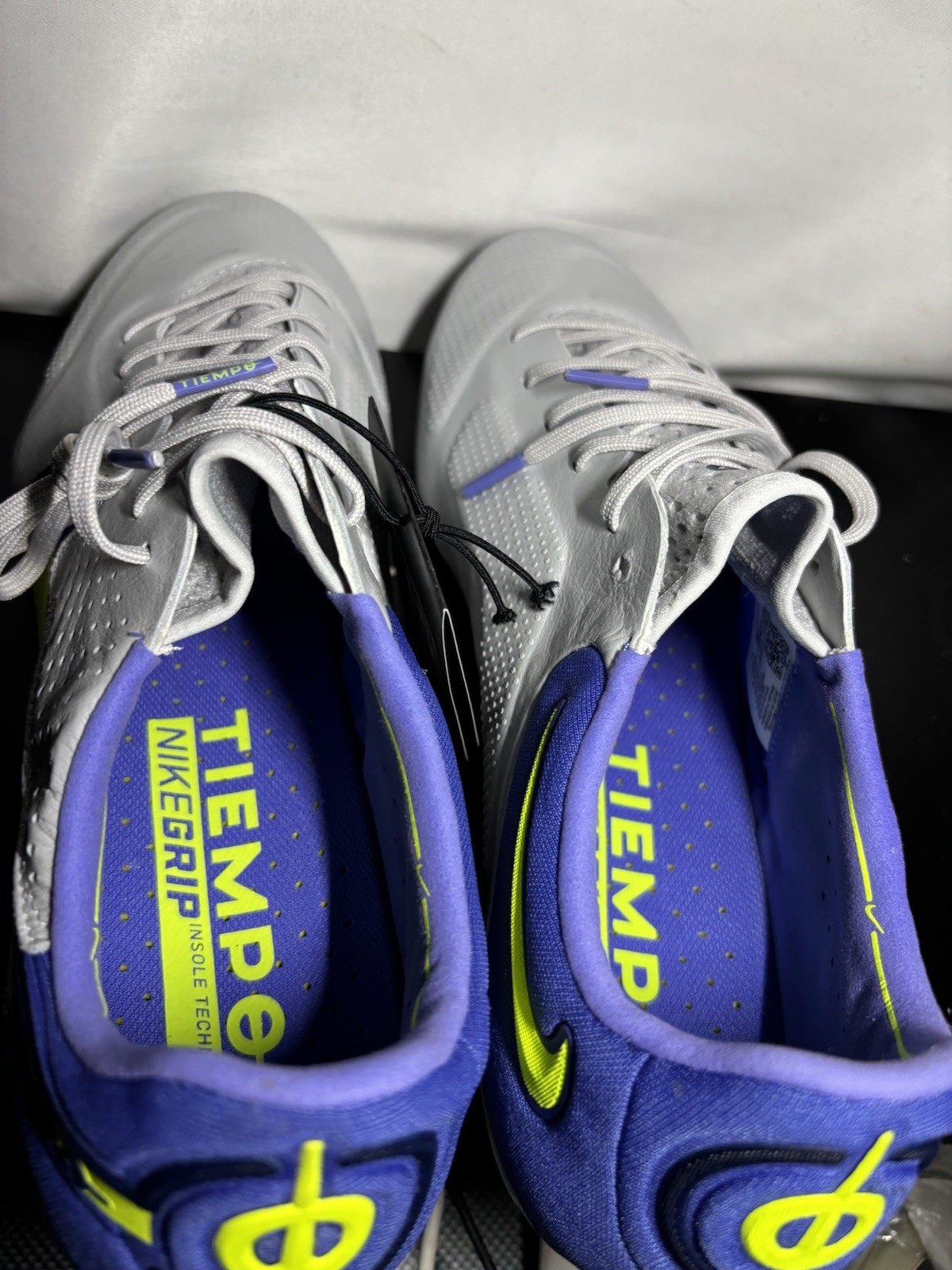 Nike Tiempo Legend 9 Elite AG DB0824-076 Gray Blue Soccer Cleats Men's Size 10.5