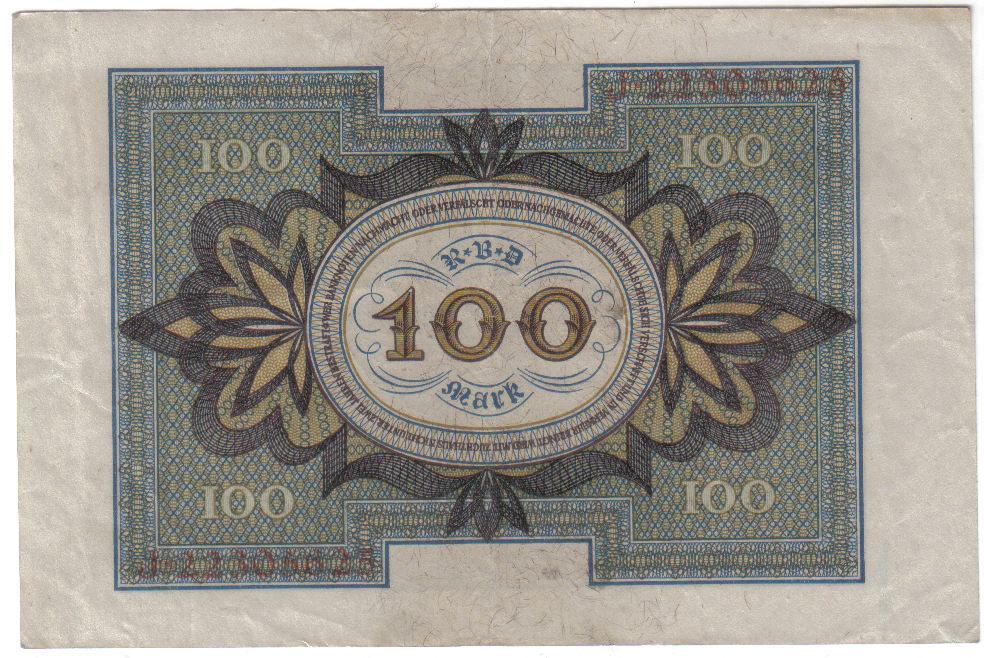 GERMANY 100 MARK 1920 PICK 69 LOOK SCANS