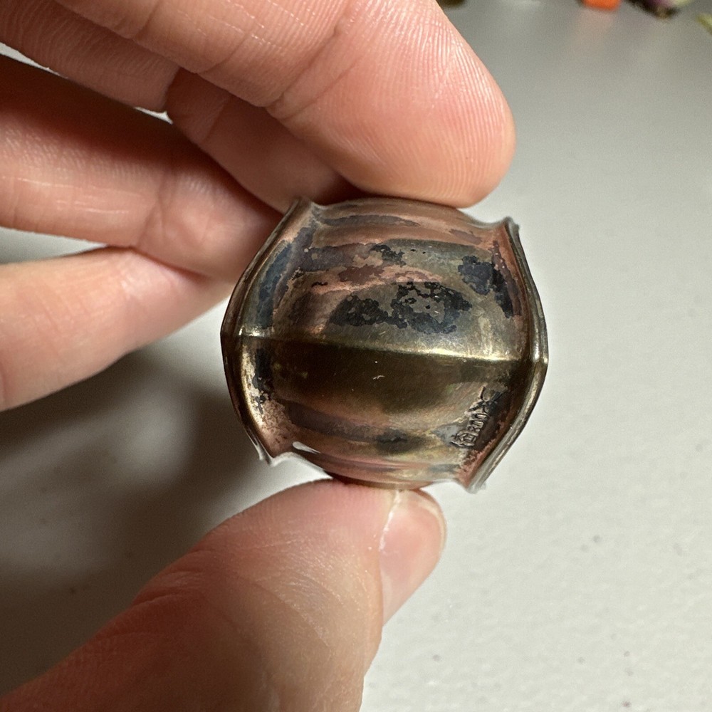 Vintage 800 Silver Napkin Ring Monogram