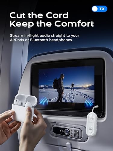Upgraded Bluetooth 5.4 Transmitter Receiver, Airplane Bluetooth Adapter with