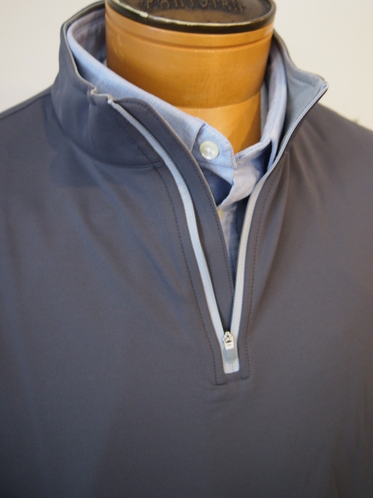 Peter Millar Quarter Zip French Terry Iron Grey Pullover Sweater NWT Large $140