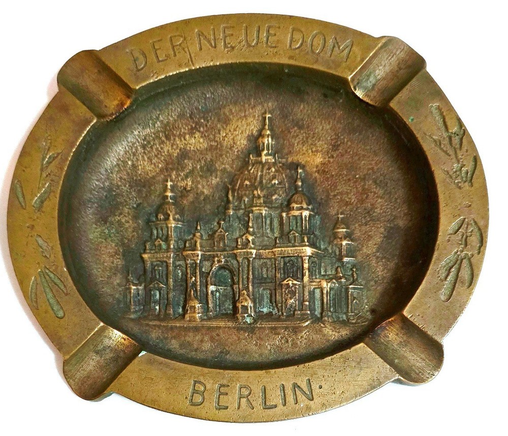 Vintage Solid Brass Ashtray "Der Neue Dom Berlin"