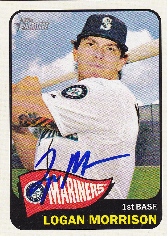 LOGAN MORRISON SEATTLE MARINERS SIGNED CARD BREWERS PHILLIES TWINS MARLINS RAYS