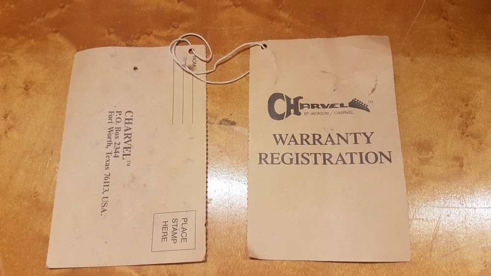 80's CHARVEL GUITAR HANG TAG