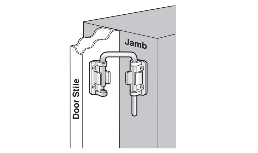 Door Lock Home Security Sliding Latch Loop Bar Hook Safety Protection Hardware