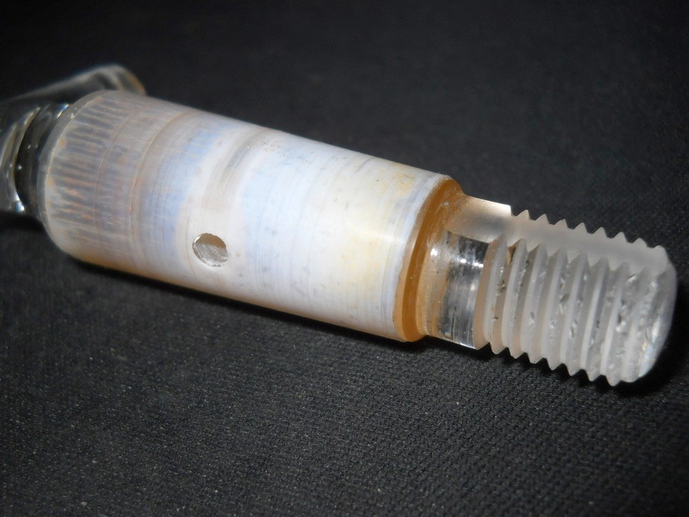 Unbranded Straight 3mm Bore Solid Glass Stopcock Plug with Threaded End