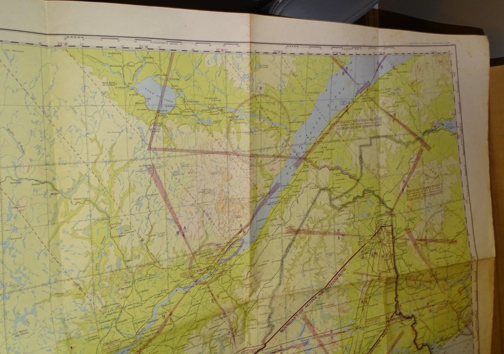 Canada St Lawrence River Restricted Regional Aeronautical Chart 1943 Map