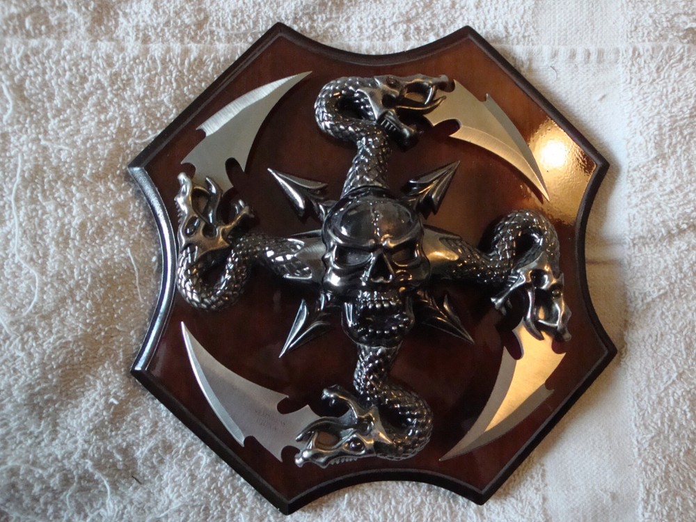 SKULL AND DRAGON WEAPON WALL DISPLAY