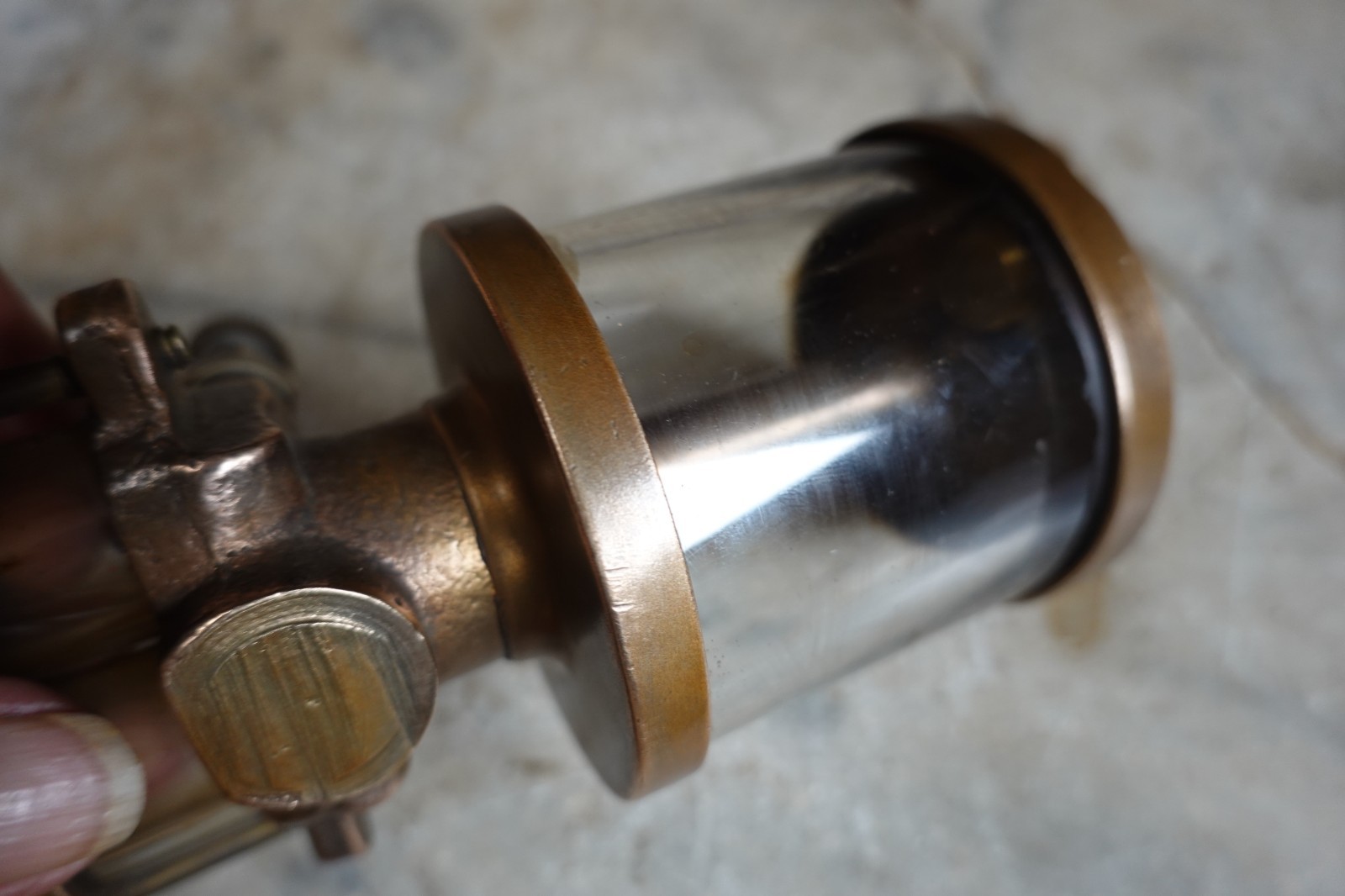 Antique RARE "NEWTONS MACHINE SHOP" 2 DRIP OILER CLEVELAND MARITIME MACHINIST