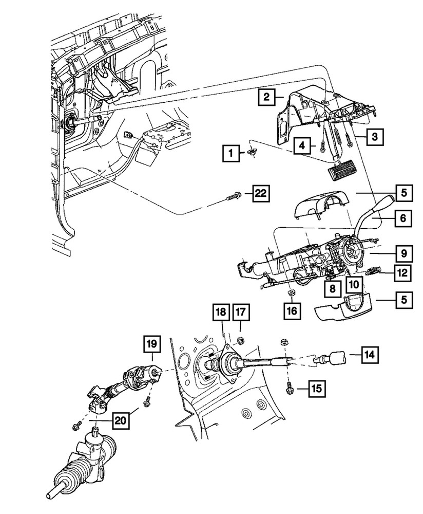 Genuine Mopar Steering Column 5108140AB