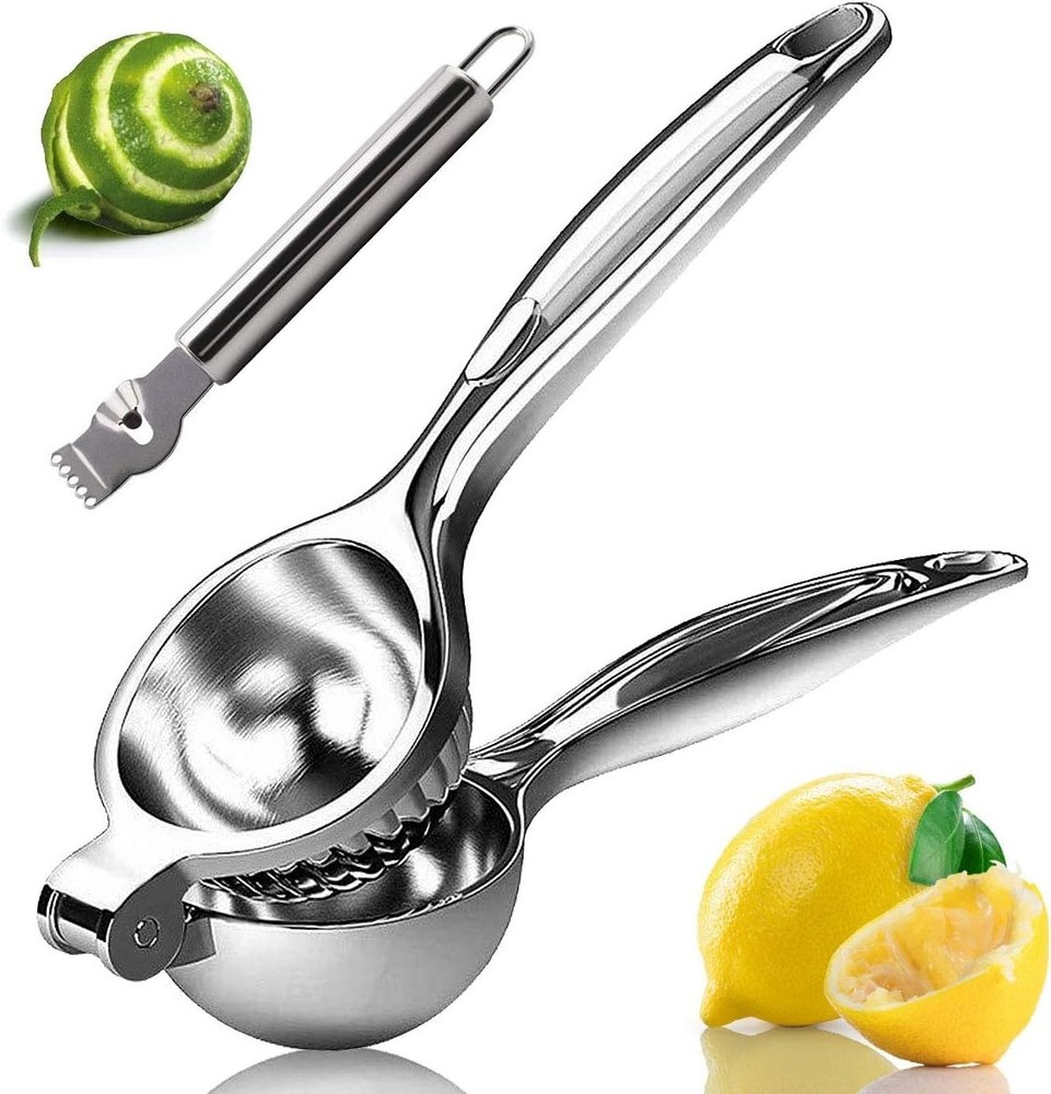 Compact Manual Citrus Press - High-Quality Lemon Squeezer with Stainless Zester