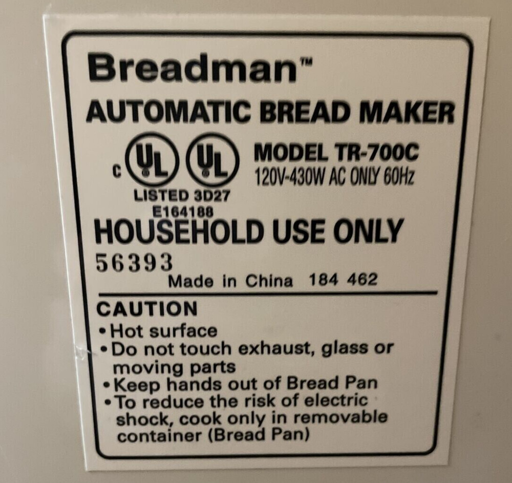 Used OEM Paddle for Breadman Bread Maker Model TR-700C only