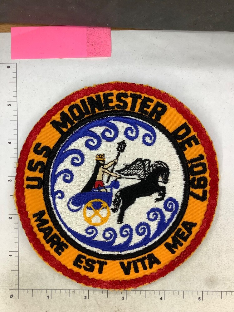 VINTAGE US NAVY USS MOINESTER DE-1097 SQUADRON PATCH