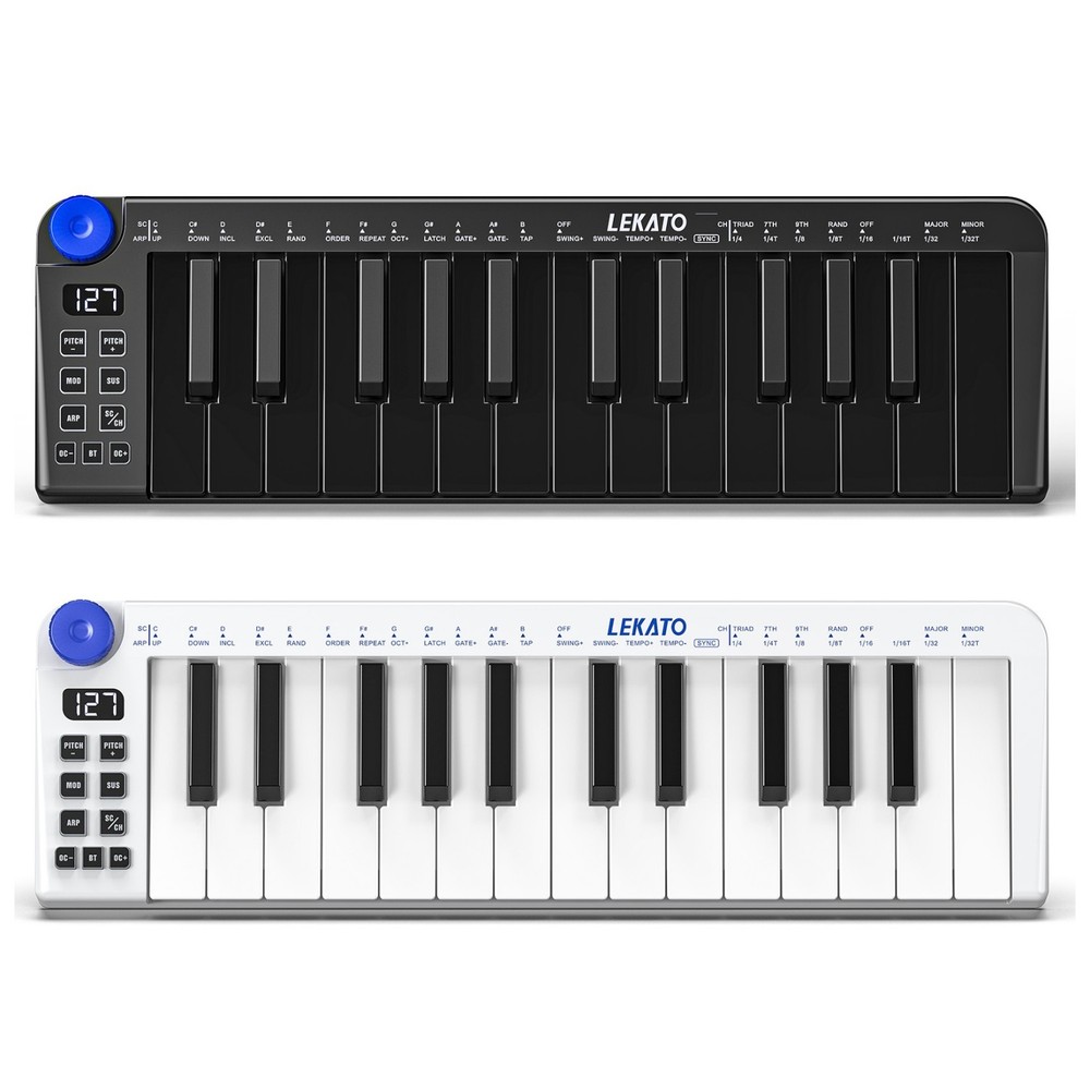 LEKATO 25 Key MIDI Keyboard Controller Bluetooth Velocity Sensitive for DAW