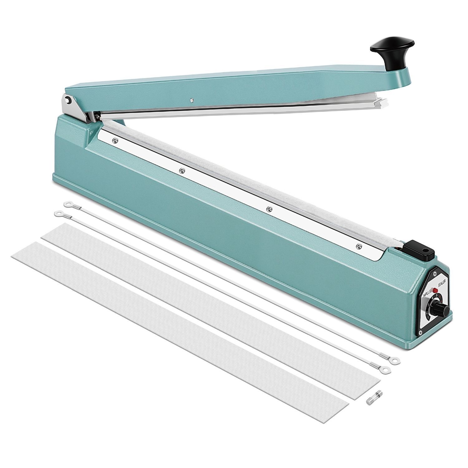 20" (500mm) Manual Impulse Heat Sealer 750W Poly Bag w/ Element Grip & Teflon