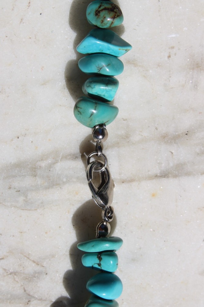 Vintage Turquoise Cross with Chunky Natural Necklace