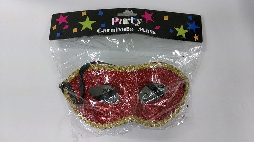 NEW PARTY CARNIVALE HALF MASK-RED/GOLD